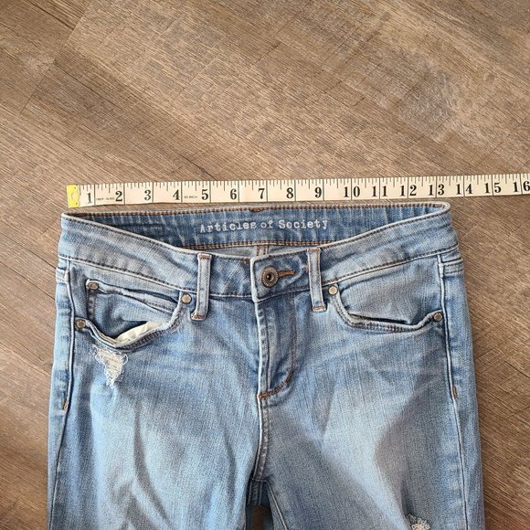 Articles of Society US Women Sz 25 Sarah Skinny Fit Light Wash Jeans Distressed - Picture 11 of 12